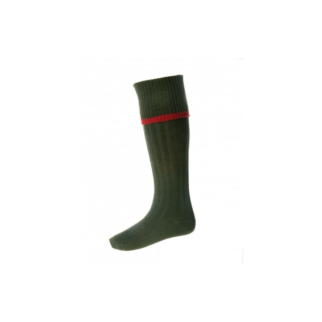 House of Cheviot Estate Field Sock - Red Brick/Spruce