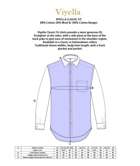 Viyella 80/20 Sky Blue Tattersall Classic Fit Shirt
