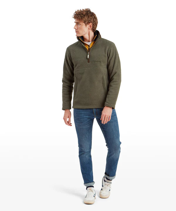 Unisex Berkeley Retro Quarter Zip Fleece - Woodland