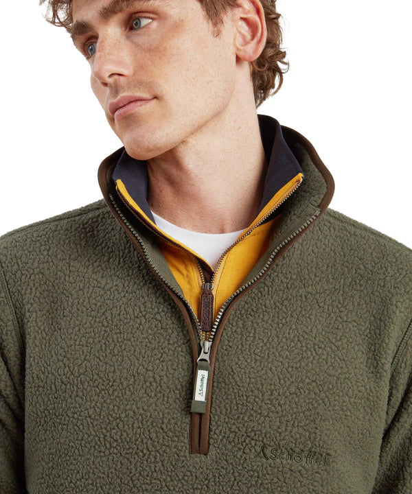 Unisex Berkeley Retro Quarter Zip Fleece - Woodland