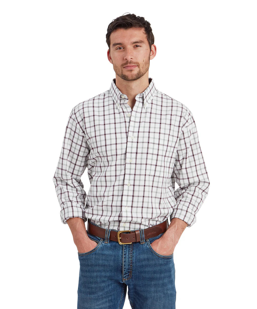 Brancaster Classic Shirt - Wine Check