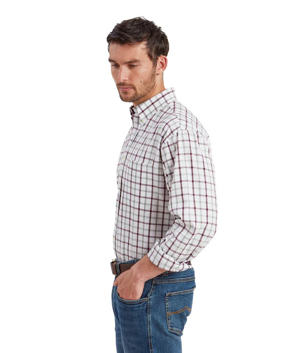 Brancaster Classic Shirt - Wine Check