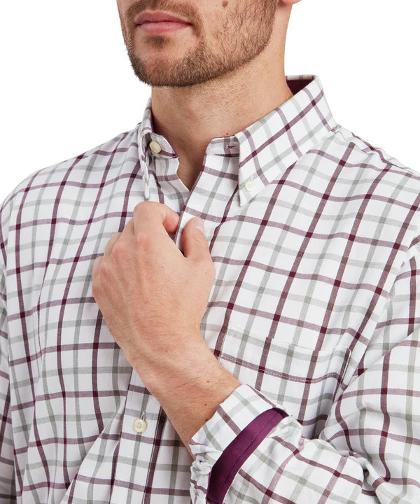 Brancaster Classic Shirt - Wine Check