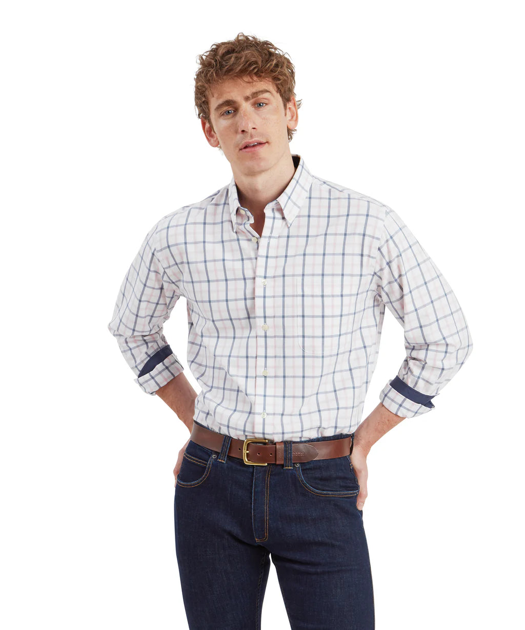 Brancaster Classic Shirt - Stone Blue Check