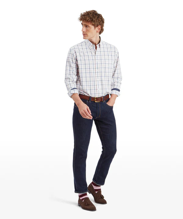 Brancaster Classic Shirt - Stone Blue Check