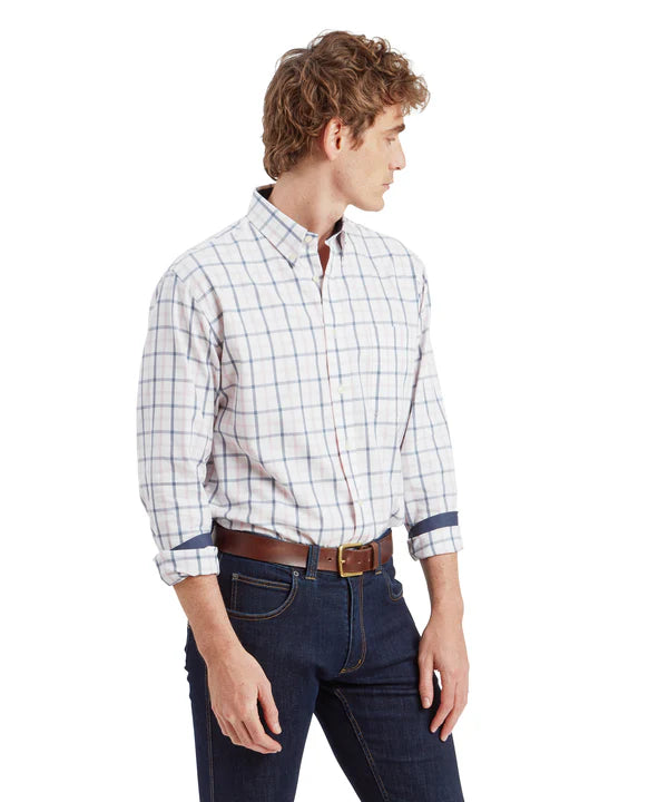 Brancaster Classic Shirt - Stone Blue Check