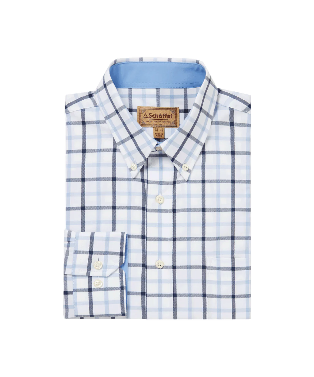 Schoffel Brancaster Classic Shirt - Imperial Blue Check