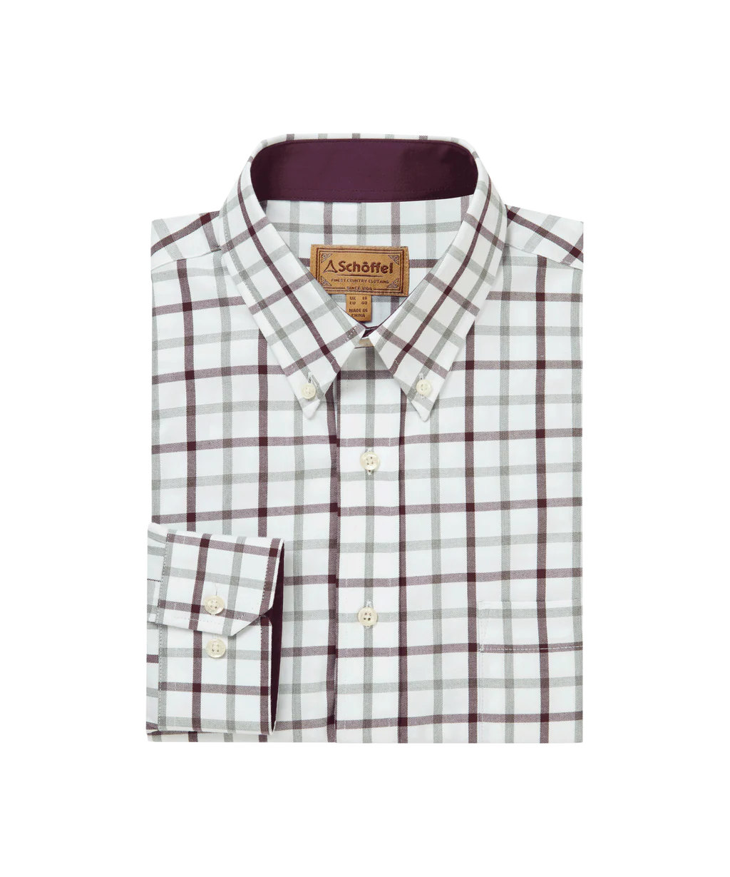Brancaster Classic Shirt - Wine Check