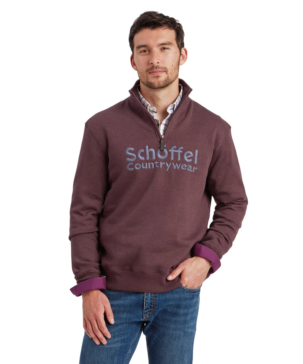 Schoffel Mens Bude Sweatshirt - Wine Marl