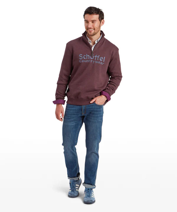 Schoffel Mens Bude Sweatshirt - Wine Marl