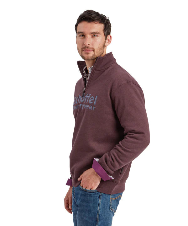 Schoffel Mens Bude Sweatshirt - Wine Marl