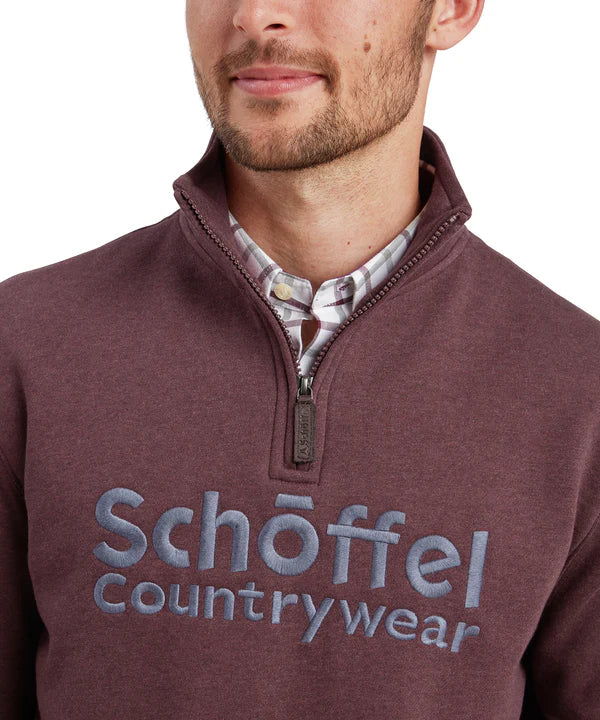 Schoffel Mens Bude Sweatshirt - Wine Marl