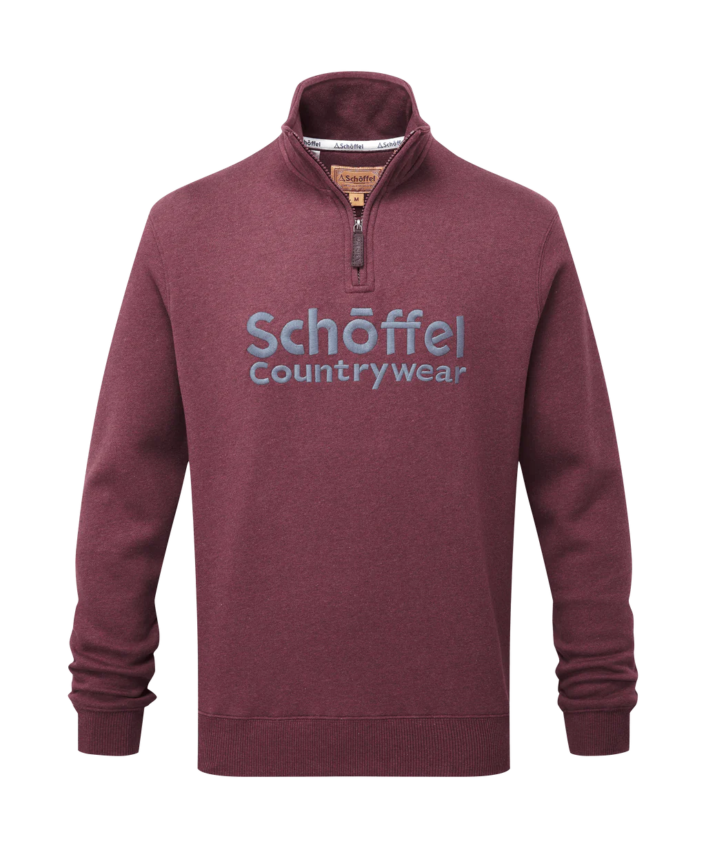 Schoffel Mens Bude Sweatshirt - Wine Marl
