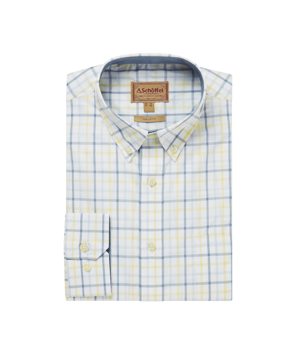 Holkham Classic Shirt - Blue/Pastel Peach