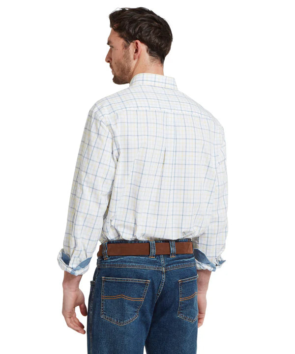 Holkham Classic Shirt - Blue/Pastel Peach