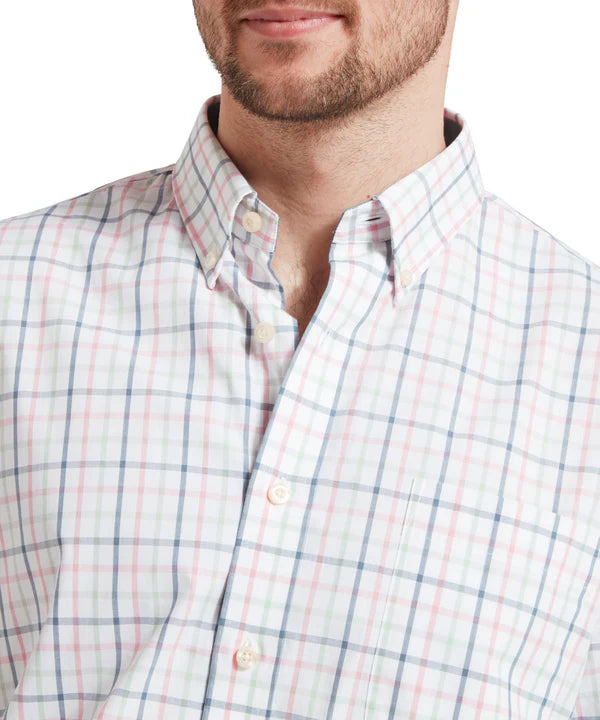 Holkham Classic Shirt - Dark Pigeon Blue/Mauve Red