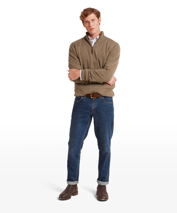 Lewis Lambswool Quarter Zip Jumper