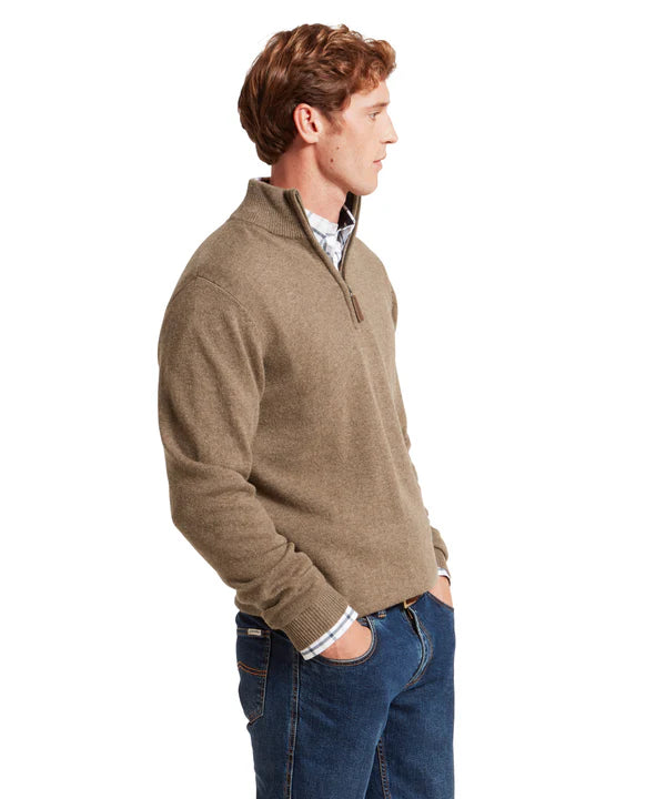 Lewis Lambswool Quarter Zip Jumper
