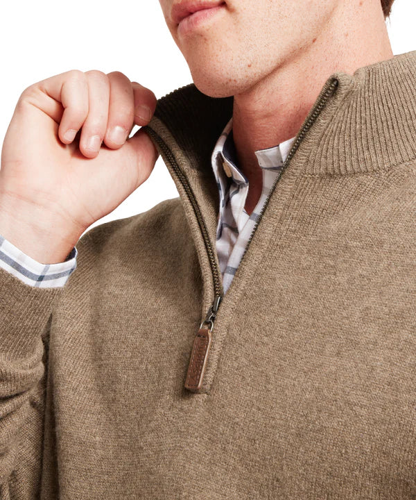 Lewis Lambswool Quarter Zip Jumper