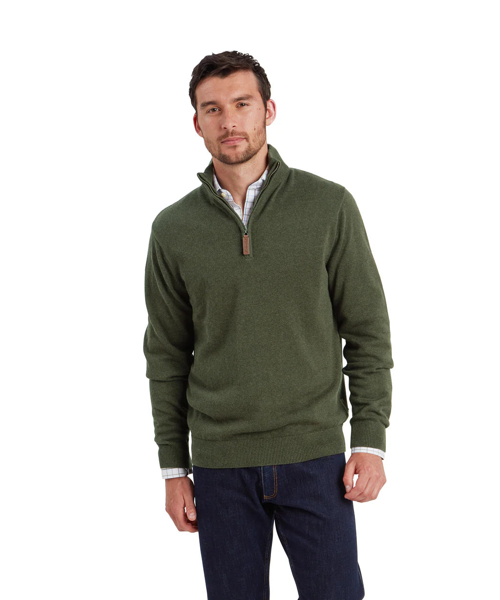 Lewis Lambswool Quarter Zip Jumper
