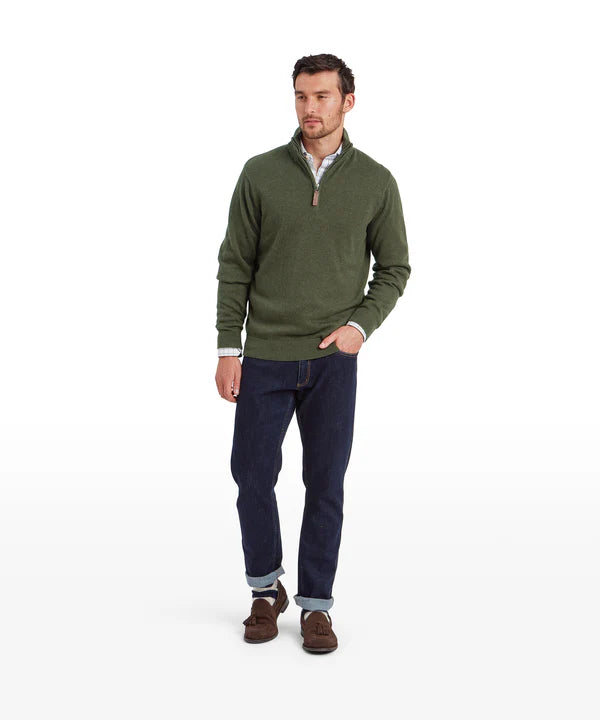 Lewis Lambswool Quarter Zip Jumper