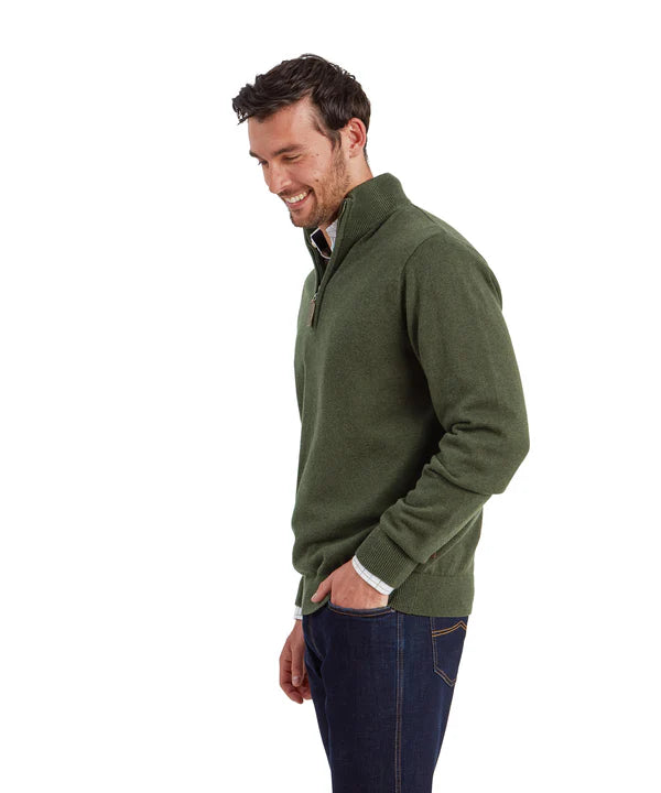Lewis Lambswool Quarter Zip Jumper