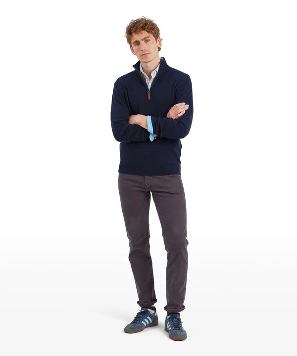 Lewis Lambswool Quarter Zip Jumper