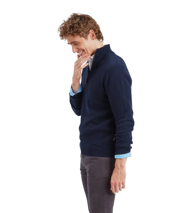 Lewis Lambswool Quarter Zip Jumper
