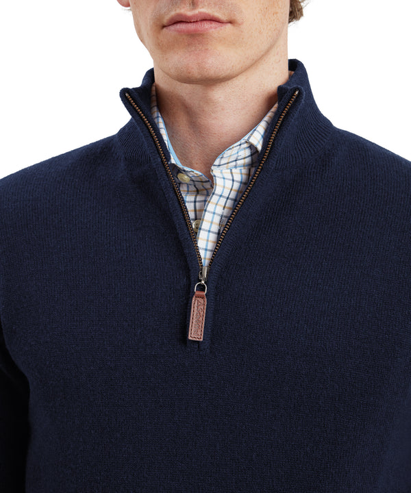 Lewis Lambswool Quarter Zip Jumper