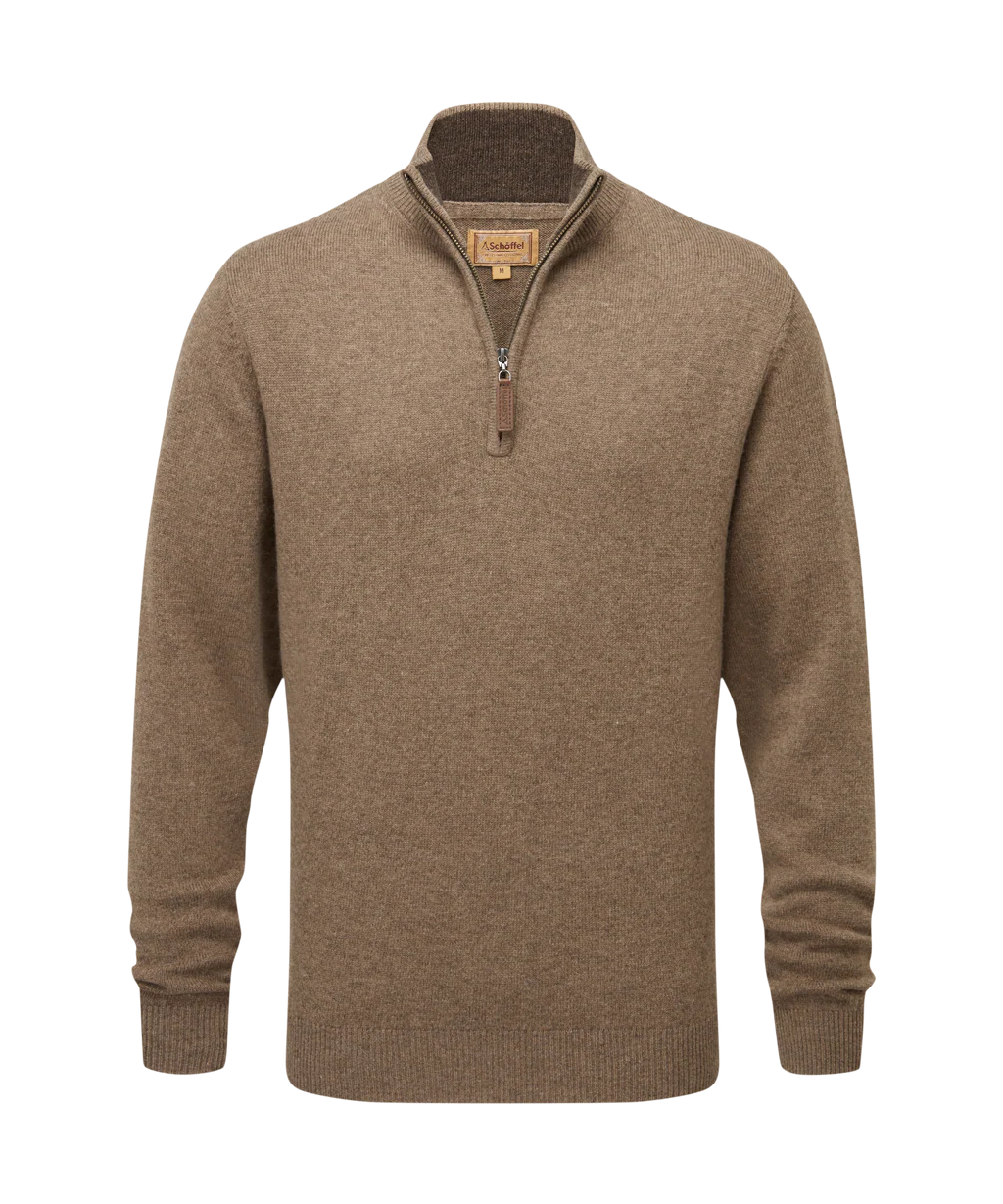 Lewis Lambswool Quarter Zip Jumper
