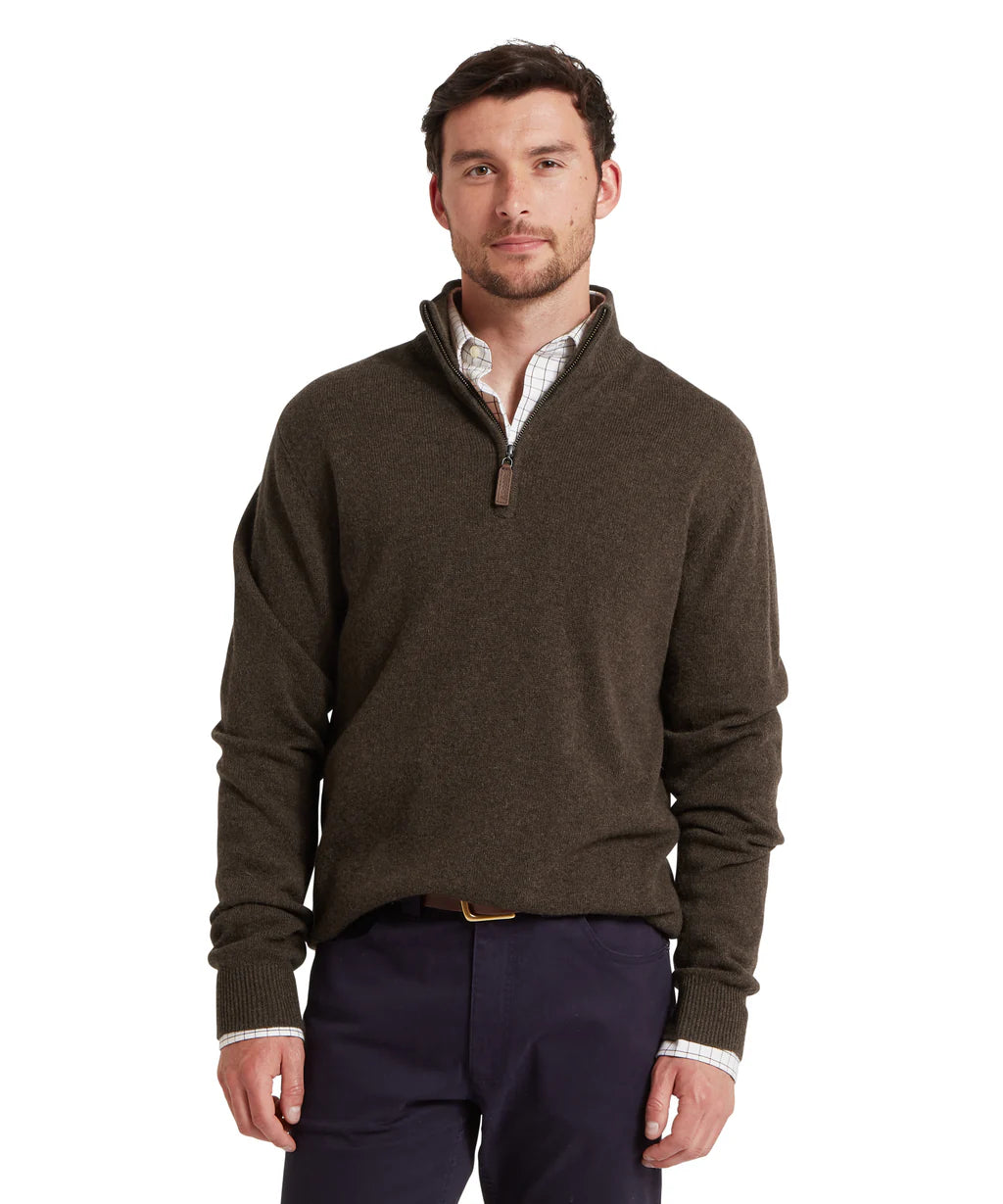 Lewis Lambswool Quarter Zip Jumper