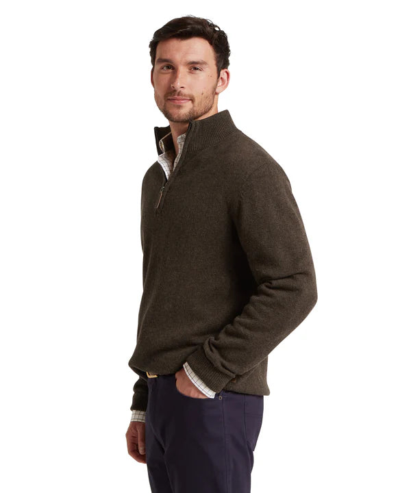 Lewis Lambswool Quarter Zip Jumper