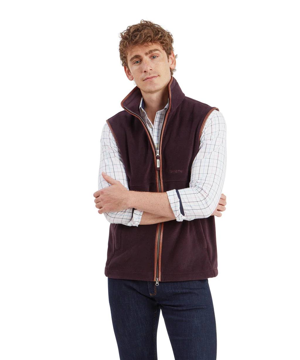 Schoffel Oakham Fleece Gilet - Port