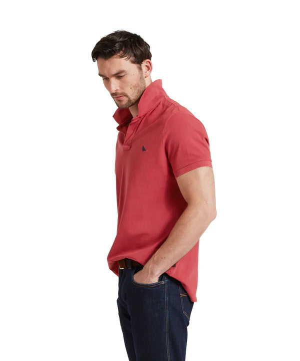 St Ives Garment Dyed Polo Shirt - Red