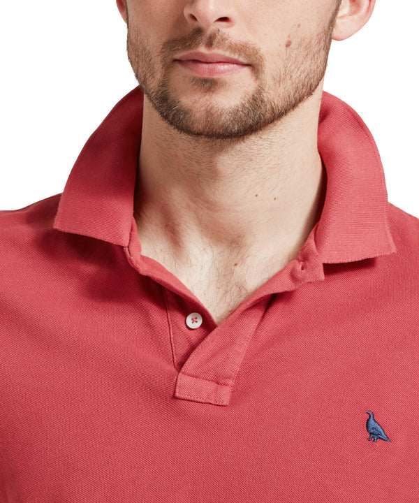 St Ives Garment Dyed Polo Shirt - Red