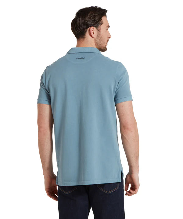 St Ives Garment Dyed Polo Shirt - Dark Pigeon Blue