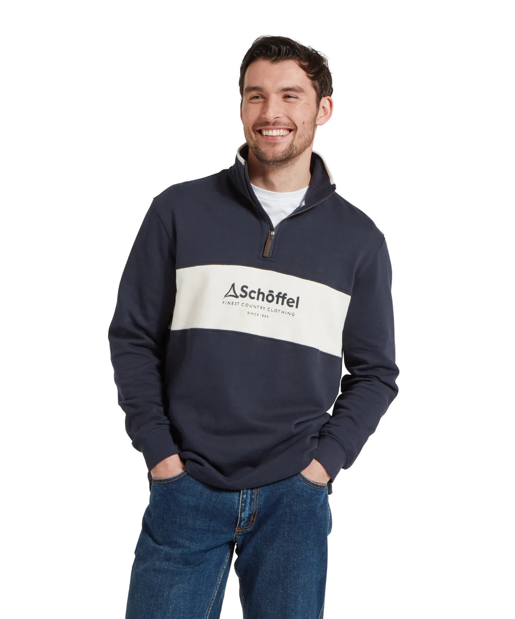 Trencrom Quarter Zip - Navy & Stone