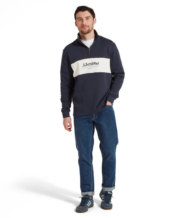 Trencrom Quarter Zip - Navy & Stone