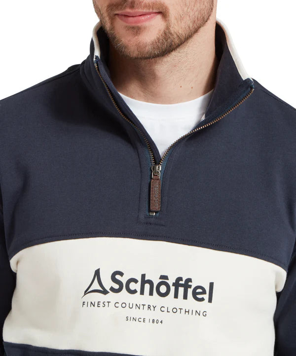 Trencrom Quarter Zip - Navy & Stone