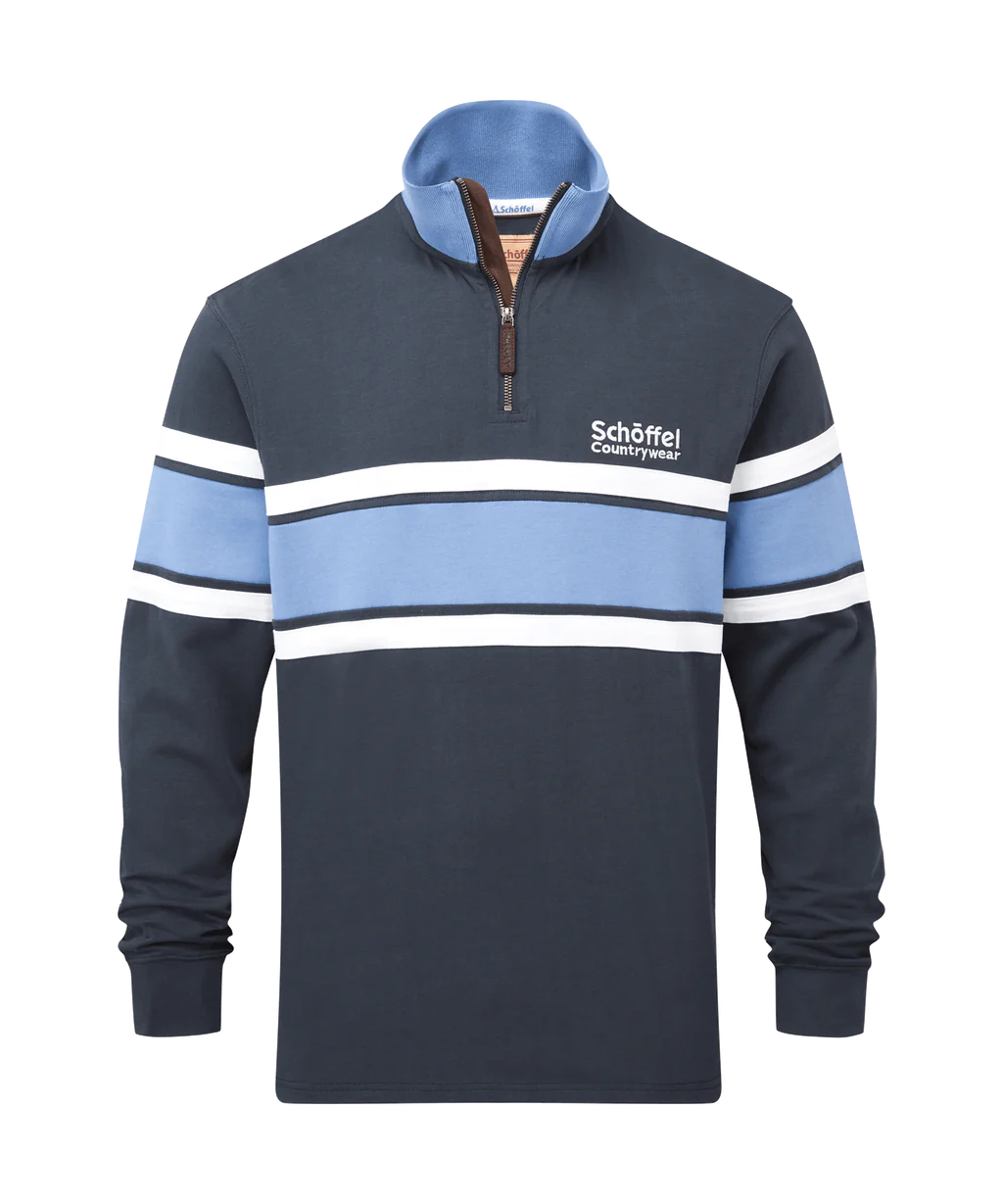 Unisex Exmouth Heritage Quarter Zip - Petrol Blue