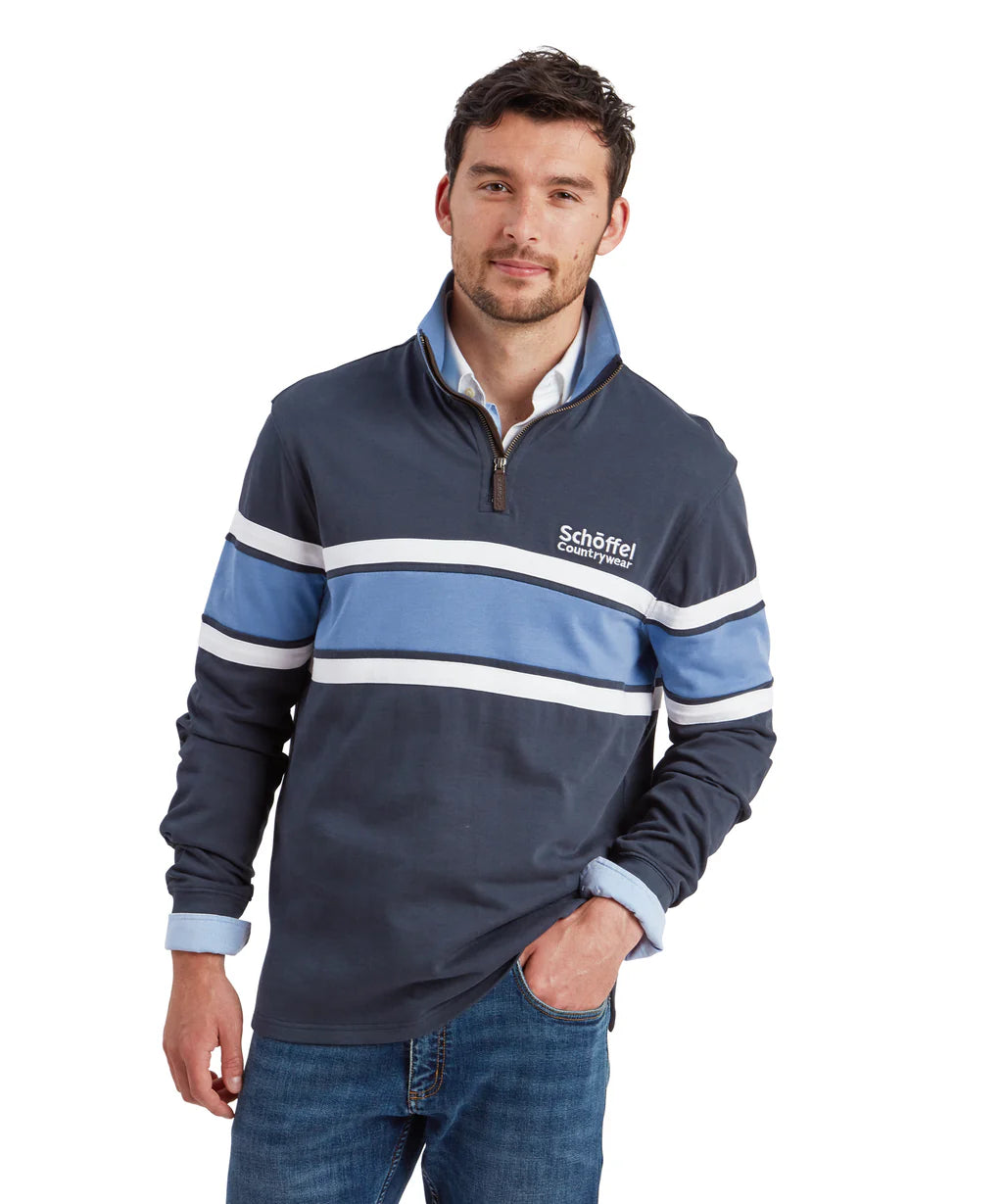 Unisex Exmouth Heritage Quarter Zip - Petrol Blue