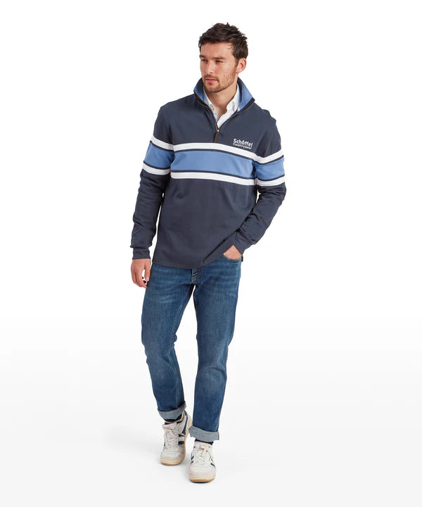 Unisex Exmouth Heritage Quarter Zip - Petrol Blue