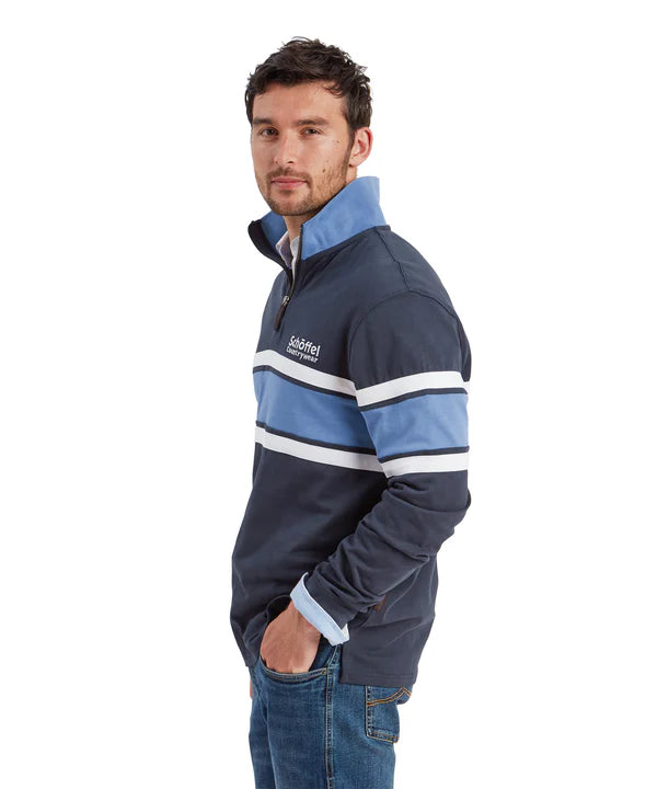 Unisex Exmouth Heritage Quarter Zip - Petrol Blue