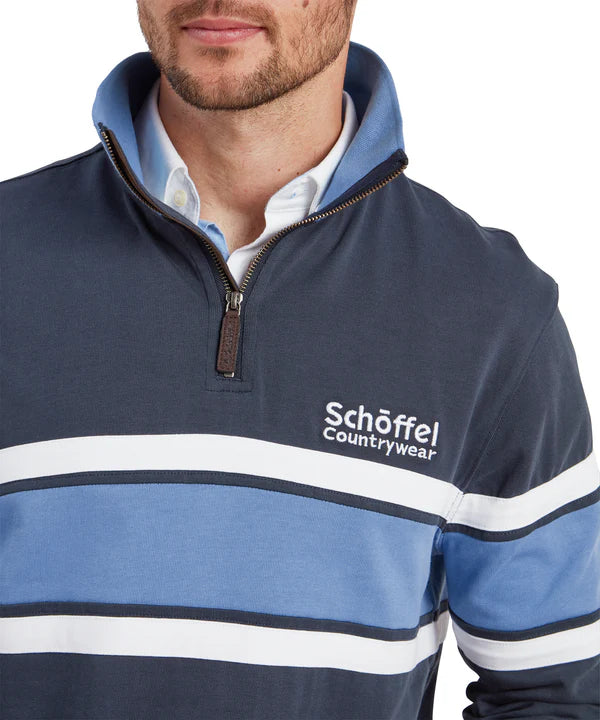 Unisex Exmouth Heritage Quarter Zip - Petrol Blue
