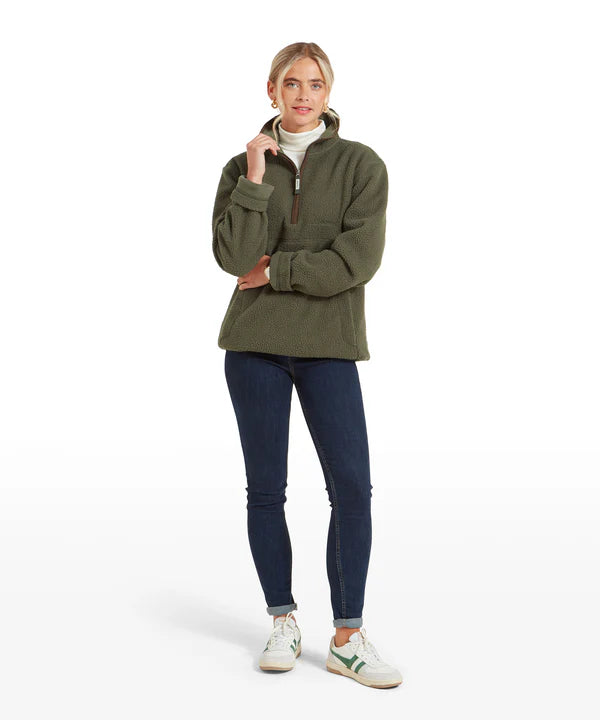 Unisex Berkeley Retro Quarter Zip Fleece - Woodland