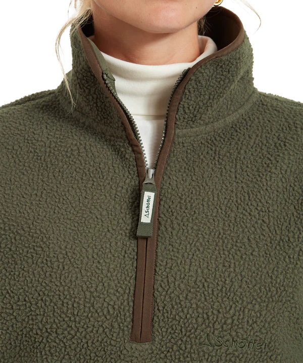 Unisex Berkeley Retro Quarter Zip Fleece - Woodland