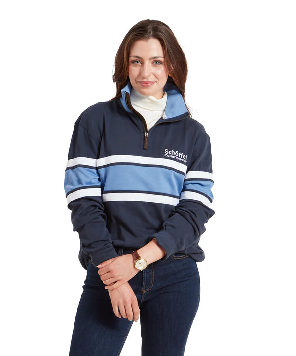 Unisex Exmouth Heritage Quarter Zip - Petrol Blue