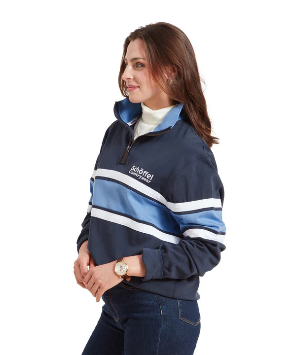 Unisex Exmouth Heritage Quarter Zip - Petrol Blue