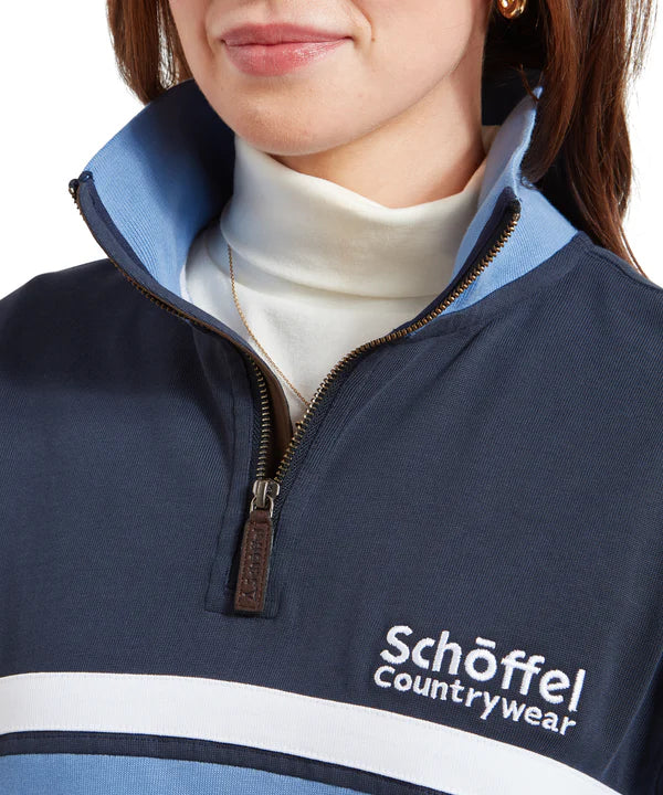 Unisex Exmouth Heritage Quarter Zip - Petrol Blue