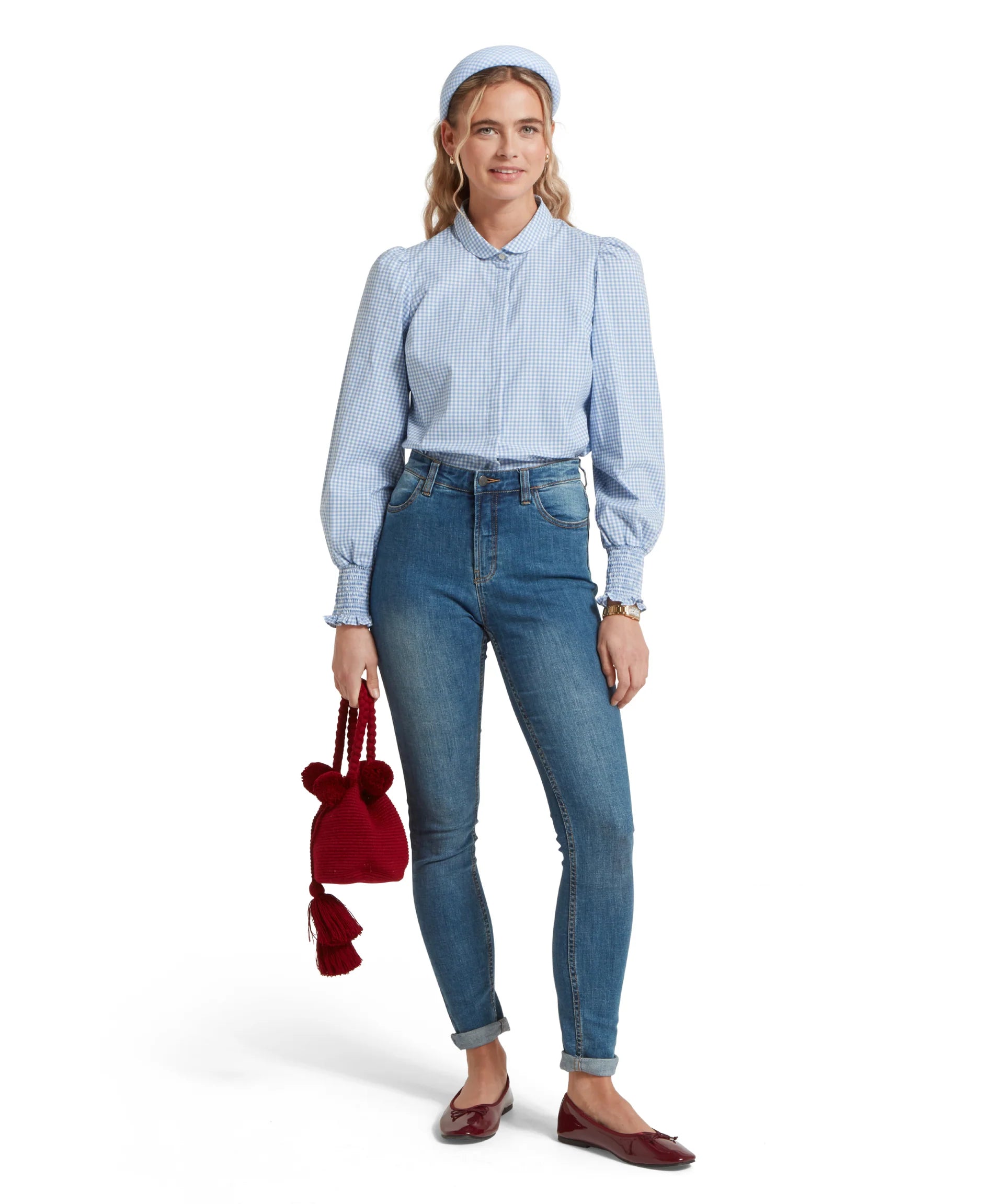 Flora Gingham Shirt - Denim Blue